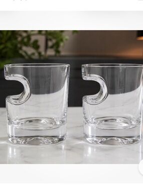 Godinger Clear Cigar Rest Whiskey Glasses - Set of 2